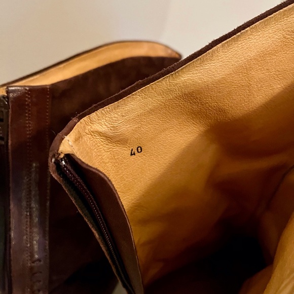 Gold Button Leather and Suede Boots - Picture 9 of 9